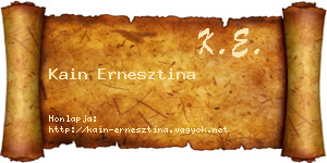 Kain Ernesztina névjegykártya